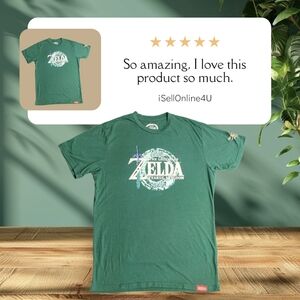 Nintendo Green Short Sleeve Tee with Graphic Design